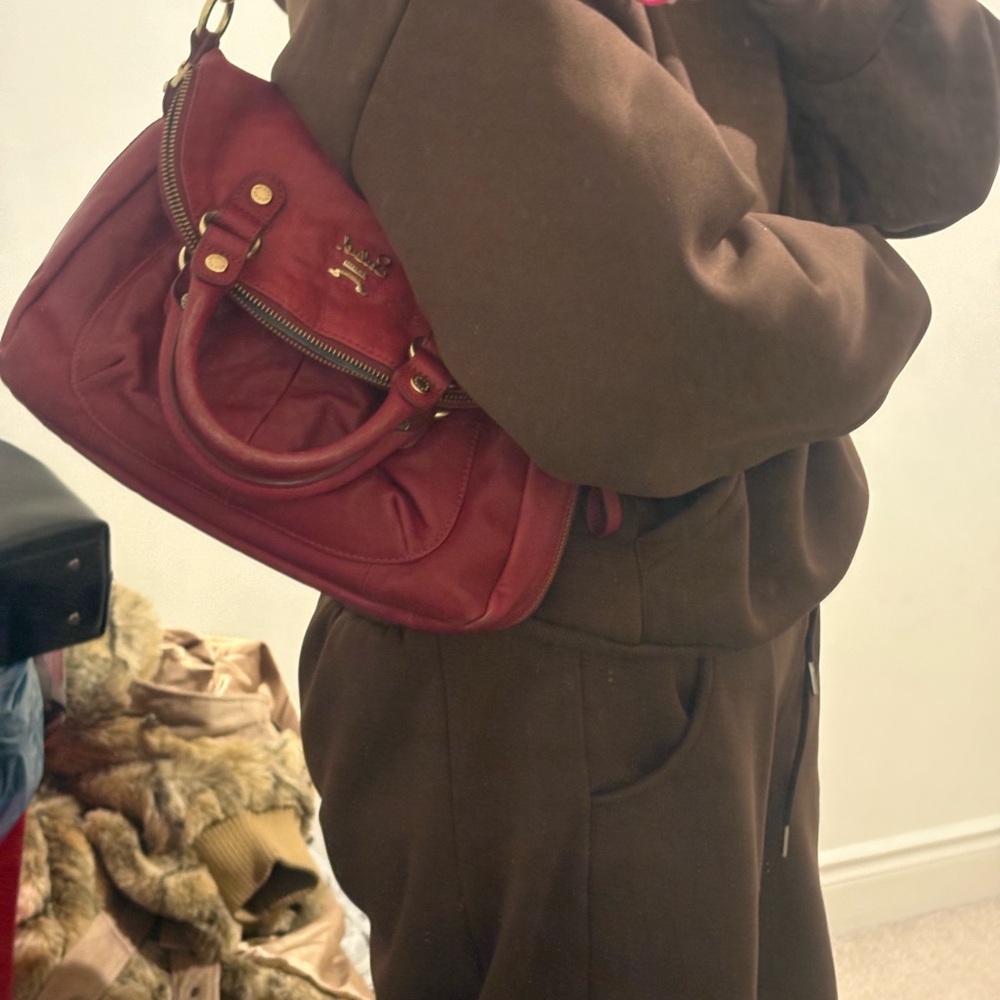 Red Leather Satchel for Women #y2k - Picture 6 of 7